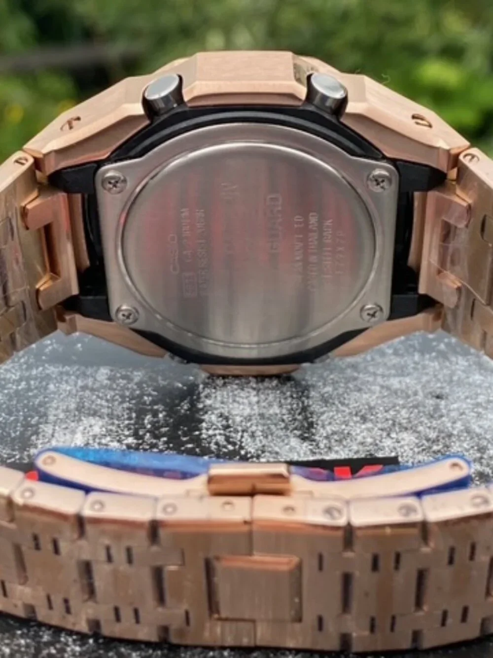 New Casio G-Shock GA2100 added Stainless Steel All Rose Gold Color MOD